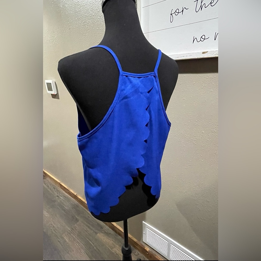 Bright Blue Open Back Tank Top- Large - Picture 2 of 12